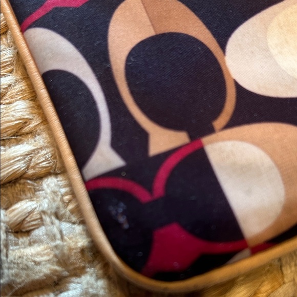 Coach Signature Pattern Wristlet in Pink and Brown - Picture 7 of 12